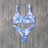 Image of Solid Halter Top Brazilian Bikini Set