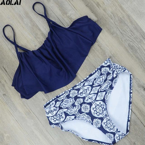 High Waist Bikini 2018 Flounced Swimwear
