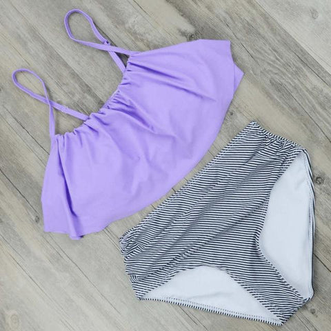 High Waist Bikini 2018 Flounced Swimwear