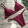 Image of Sexy Solid Top Thong Micro Bikini  Set