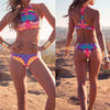 Image of Brazilian Retro Bohemia  High Neck Cropped Top Swimsuit