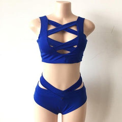 Push-Up Cross Strip Bikini Set