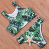Image of Green Print Halter Top Beach wear Bathing Suits
