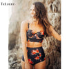Image of High Waist Push Up Floral Print Bikini Set