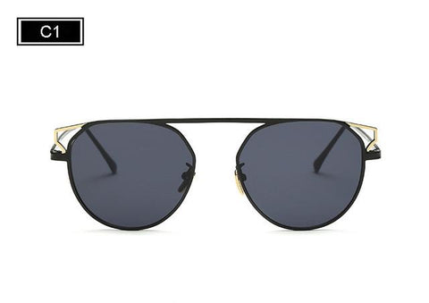 Fashion Round Frame Cat's Eye Sunglasses