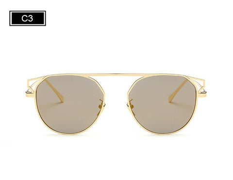 Fashion Round Frame Cat's Eye Sunglasses