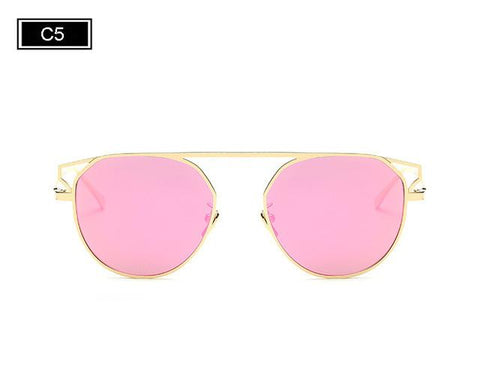 Fashion Round Frame Cat's Eye Sunglasses