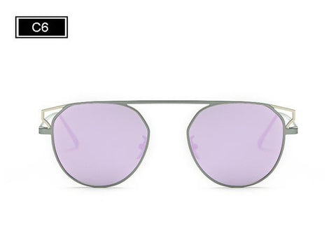 Fashion Round Frame Cat's Eye Sunglasses