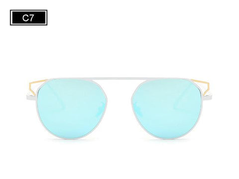 Fashion Round Frame Cat's Eye Sunglasses