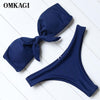 Image of Strapless Bikini Push Up Padded Knot Bikini Set