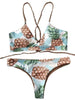 Image of Back Strappy Pineapple Print Bikini Set