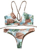 Image of Back Strappy Pineapple Print Bikini Set