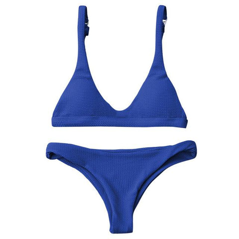 Solid Color  Brazilian Bikini Set