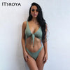 Image of 6 color Women's Swimwear Hanging neck design Two Pieces  bikini suit