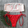 Image of Hand Printed Mesh No Padded Tops  Bottom transparent Bikinis Set