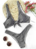 Image of New Thong Plaid Front Tie Bikini Set