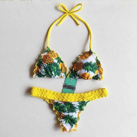 Flamingo Printed Bikini Set