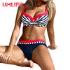 Image of Striped Swimwear Women Push Up Bikini Set