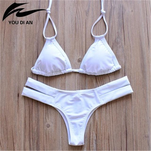 Low Waist Striped Bikini Set