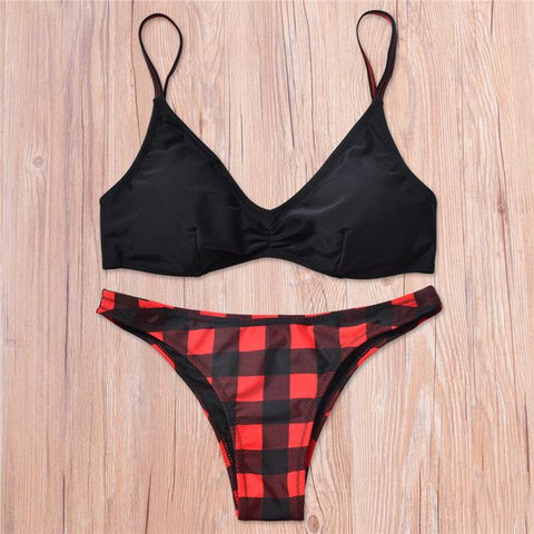 Low Waist Striped Bikini Set