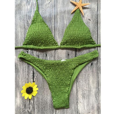 2018 Hot Sling Bikini Solid Color Bikini Set