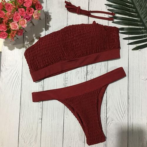 2018 Hot Sling Bikini Solid Color Bikini Set