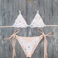 Diamond  Crystal Lace Bikini Set