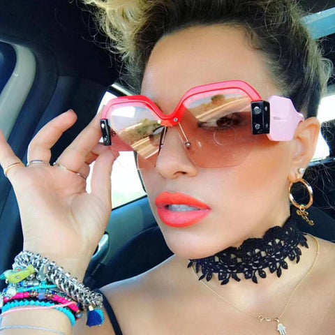 Oversized Fashion Mirror Sunglasses