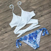 Image of Floral Printed  Halter Bikinis Set