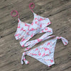 Image of Floral Printed  Halter Bikinis Set