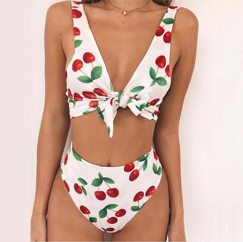 Floral High Waist Bikini Set