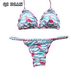 Flamingo Printed Bikini Set