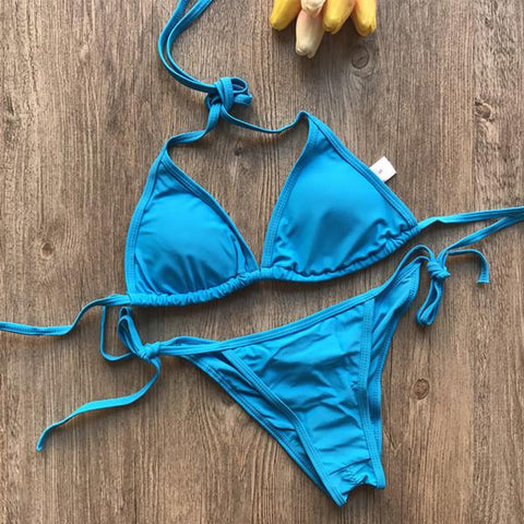 Sexy Pure Color Bikini Set