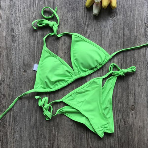 Sexy Pure Color Bikini Set