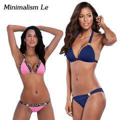 Halter Top  Push Up Bikini Set