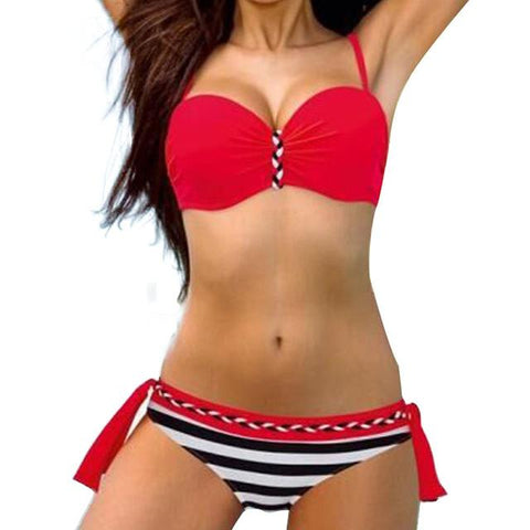 Tanga Push Up Halter  Bikini Set
