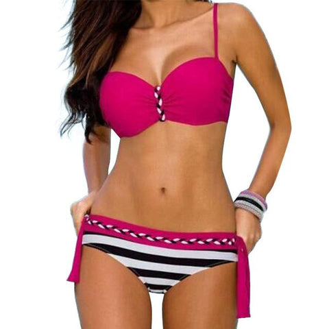 Tanga Push Up Halter  Bikini Set