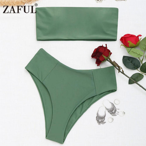 High Cut Strapless Bikini Set