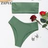 Image of High Cut Strapless Bikini Set