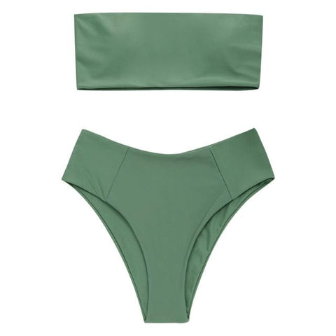 High Cut Strapless Bikini Set