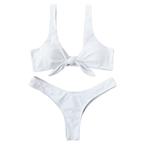 Knotted Padded Thong Bikini Set