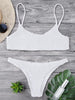 Image of Cami Smocked Bikini Top and Bottoms Sexy Low Waisted Spaghetti Straps Swimsuit