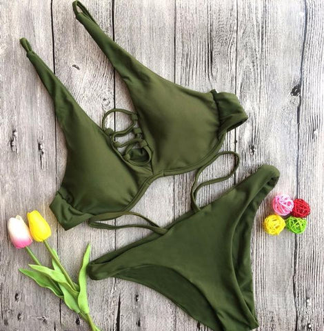 Strapless Floral Print Bikini Set