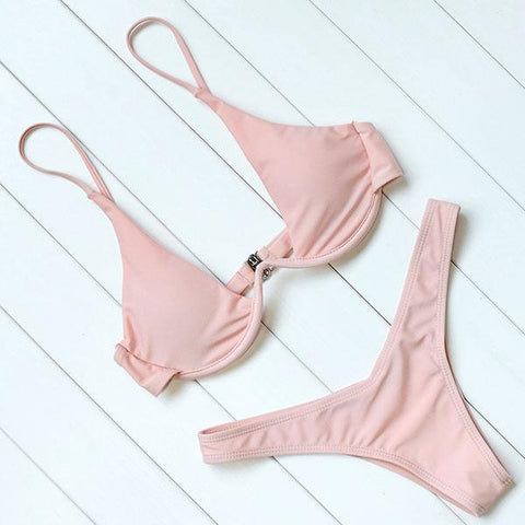 Sexy Push Up Underwire  Bikinis Set