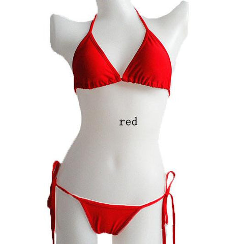 Solid Brown Modern Fit Strappy Butt Bottom Scrunch Bikini Set