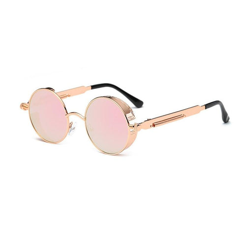 Round Flat Mirror Sunglasses