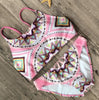 Image of High Neck Hollow Out Bathing Suit