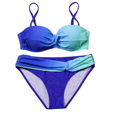 Gradient Color Brazilian Bikini Set Beachwear Bathing Suits