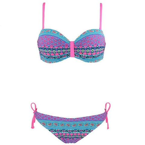 Tribal Floral Diamonds Stripe Bathing Suit