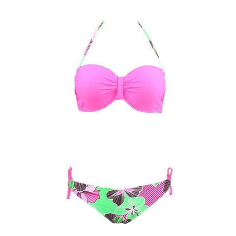 Tribal Floral Diamonds Stripe Bathing Suit